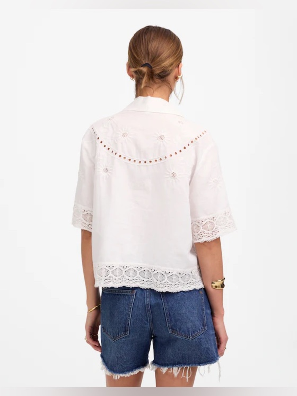 NWT Madewell Embroidered Lace Button-Up Shirt - Picture 5 of 9